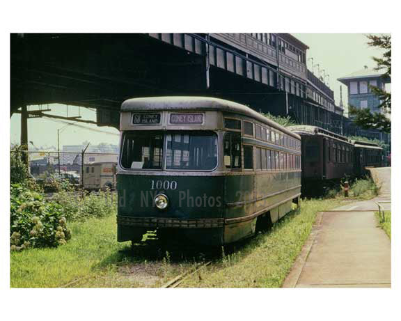 Coney Island trolley taken off track 1960 Old Vintage Photos and Images
