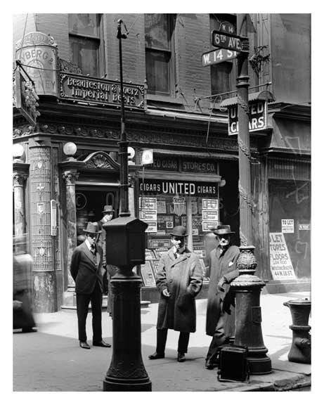 Corner of 14th Street & 6th Avenue  - Greenwich Village - Manhattan, NY 1916 A Old Vintage Photos and Images