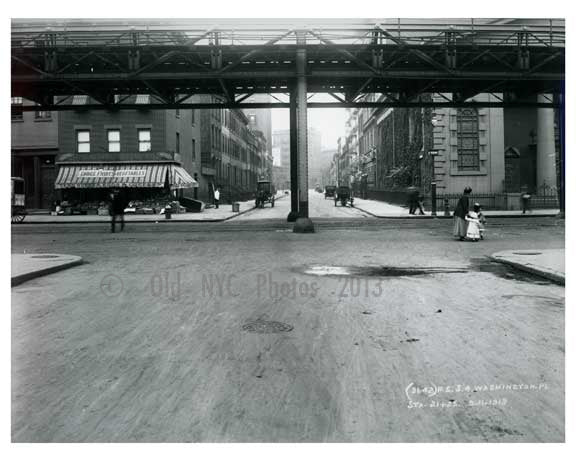 corner of  Washington Place & 6th Ave - Greenwich Village - Manhattan NYC 1913 A Old Vintage Photos and Images