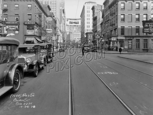 Court Street looking north to Schermerhorn Street, 1928 Old Vintage Photos and Images