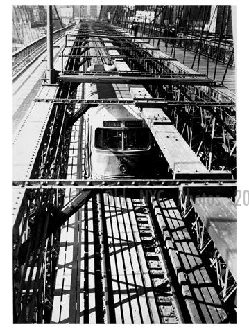 crossing Brooklyn Bridge - Vanderbilt Trolley Line Old Vintage Photos and Images