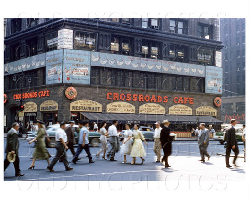 Crossroads Cafe Times Square Manhattan, NYC 1952 Old Vintage Photos and Images