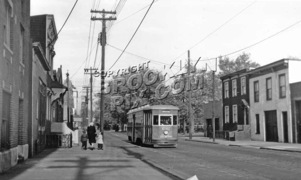 Crosstown Line trolley on Richards Street at Sullivan Street, 1941 Old Vintage Photos and Images