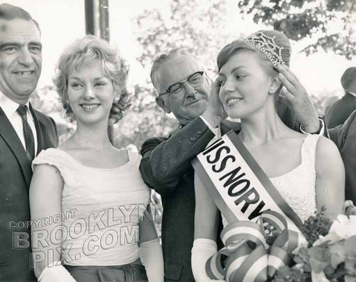 Crowning Miss Norway, the Viking Queen of 1963
