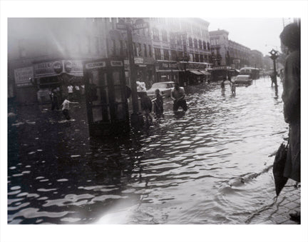 Dekalb Ave Flooded-  Bedford-Stuyvesant Brooklyn NY Old Vintage Photos and Images
