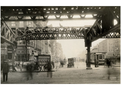 Delancey Street - view east at the Bowery 1915 Old Vintage Photos and Images