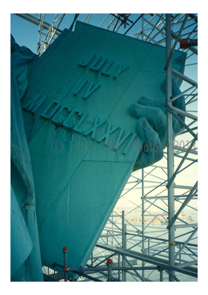 Detail of tablet with inscription  - Statue of Liberty Old Vintage Photos and Images