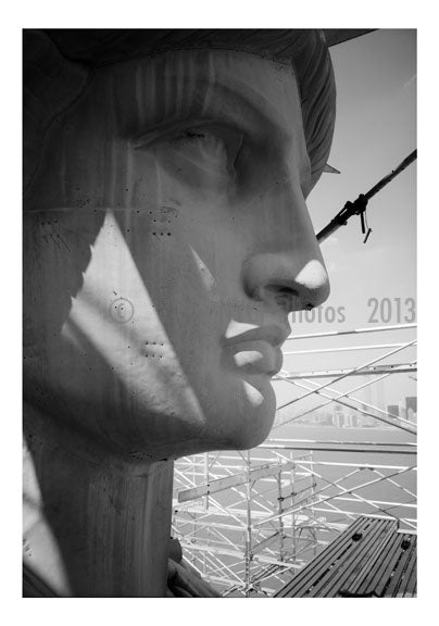 Detail of the profile right side of the face of the Statue of Liberty - May 1984 Old Vintage Photos and Images