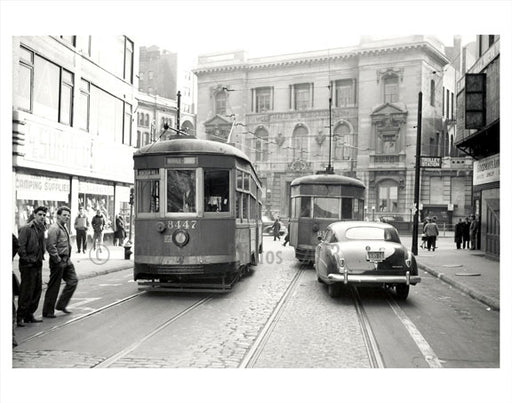 Downtown Brooklyn - Myrtle Ave Trolley to Borough Hall Old Vintage Photos and Images