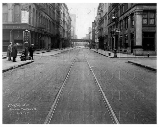 Duane St roadway looking West from 501 East of Church St Manhattan NY 1927 Old Vintage Photos and Images