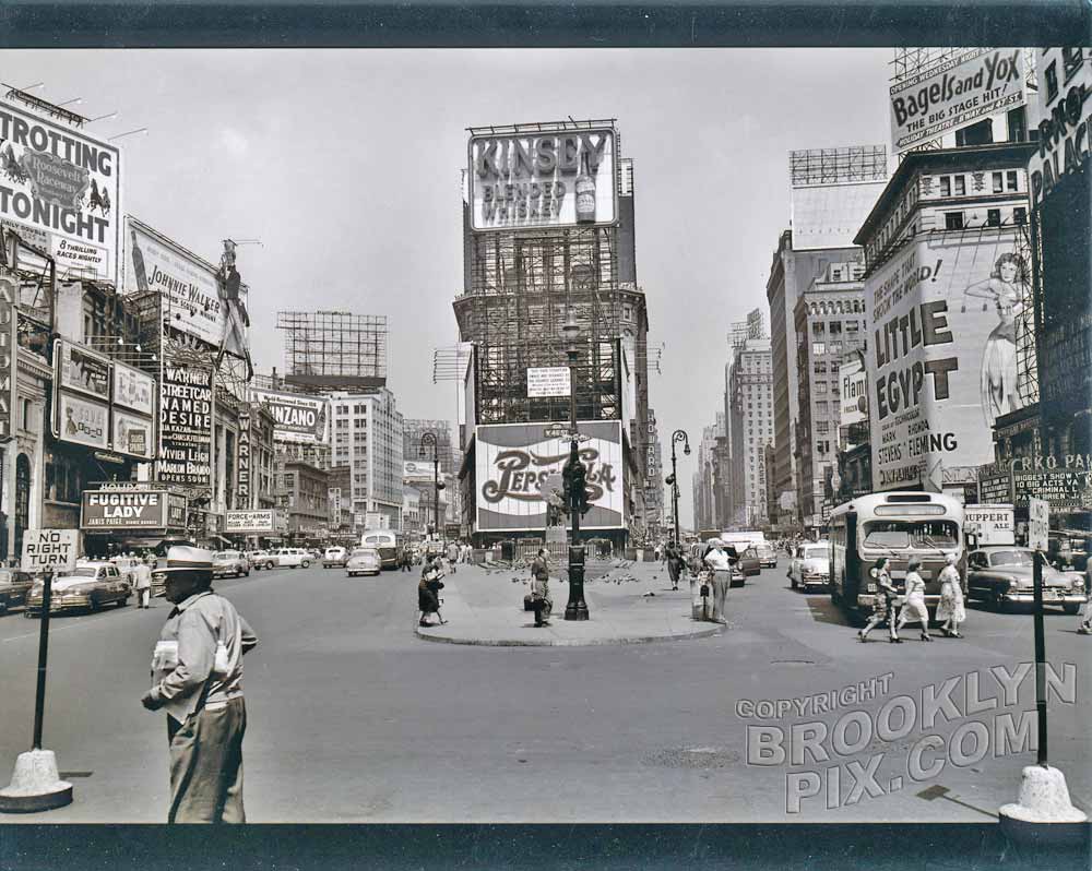 Duffy Square looking north, with Broadway and 7th Avenue, 1951 Old Vintage Photos and Images