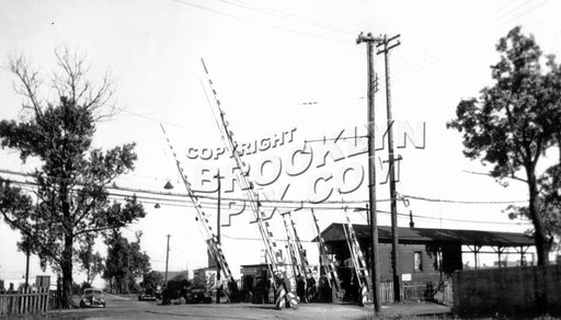 East 105th Street grade crossing on the 14th Street-Canarsie Line, c.1950 Old Vintage Photos and Images