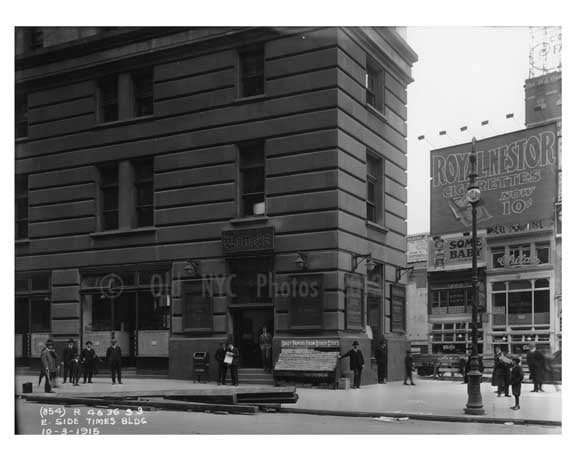 East Side of the Times Building - Midtown Manhattan - 1915 Old Vintage Photos and Images
