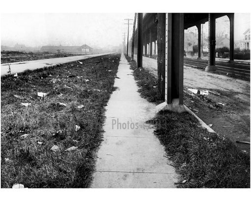 East sidewalk of Gravesend Ave looking south from Avenue S -  1922 Old Vintage Photos and Images