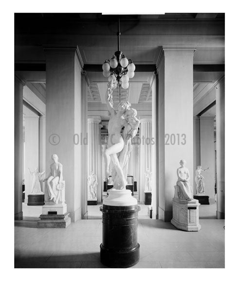 Egyptian Gallery - inside the Brooklyn Institute of Arts & Sciences - Brooklyn Museum Old Vintage Photos and Images