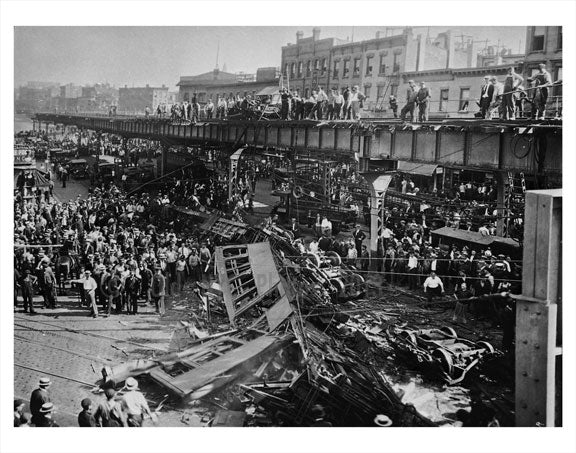 elevated train track collision Old Vintage Photos and Images