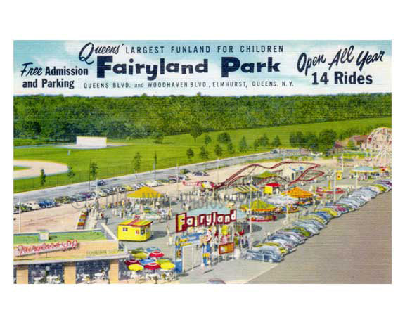 Fairyland  Amusement Park 1950s - site of the Queens Center Mall - Elmhurst -  Queens NY Old Vintage Photos and Images