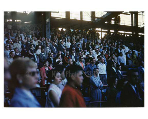 Fans at Ebbets Field - look on while the Brooklyn Dodgers take the field - Brooklyn NY 1