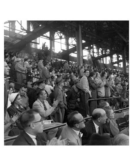 Fans cheer at the 1956 World Series at Ebbets Field - Brooklyn NY 1