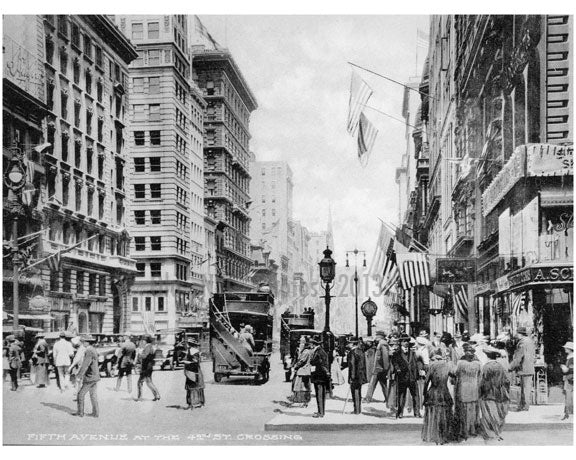Fifth Avenue at the 42nd Street Crossing Old Vintage Photos and Images
