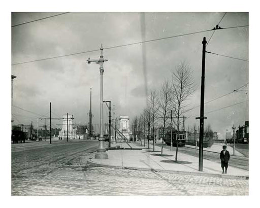 Flatbush Ave Extension looking north from Bridge Street to Manhattan Approach 1916 Brooklyn, NY Old Vintage Photos and Images