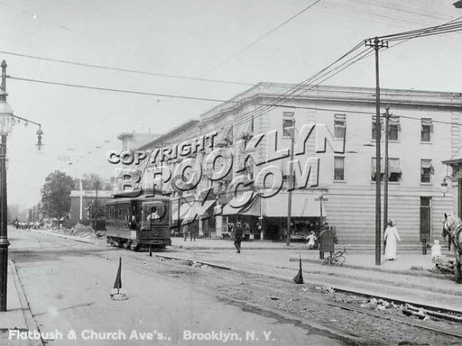 Flatbush Avenue looking north at Church Avenue, 1912 Old Vintage Photos and Images