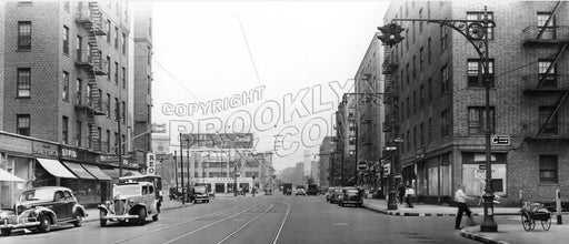 Flatbush Avenue, looking north to Maple Street, 1943 Old Vintage Photos and Images