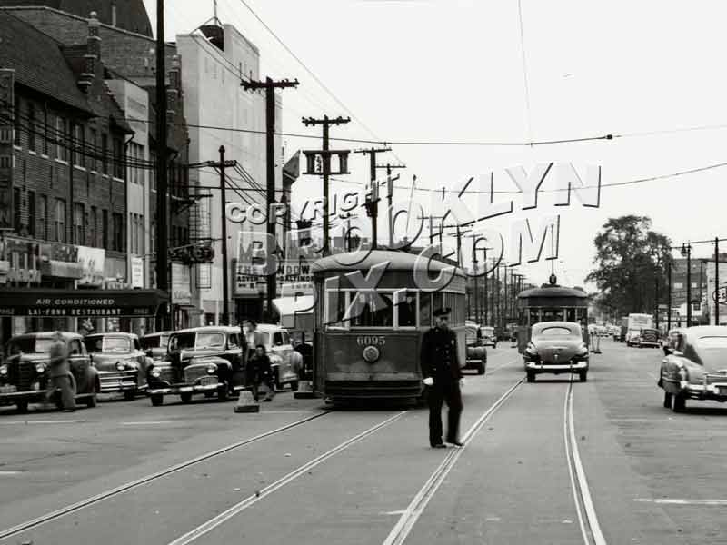 Flatbush Avenue north from Flatlands Avenue, 1949 — Old NYC Photos