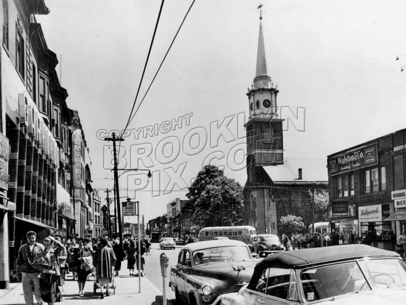 Flatbush Avenue south to Church Avenue, Garfield's Cafeteria 1953 Old Vintage Photos and Images