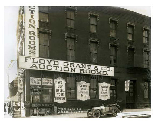 "Floyd Grant & Co. Auction Rooms" - South West Corner of 50th Street & 7th Avenue - Midtown Manhattan - 1915 Old Vintage Photos and Images