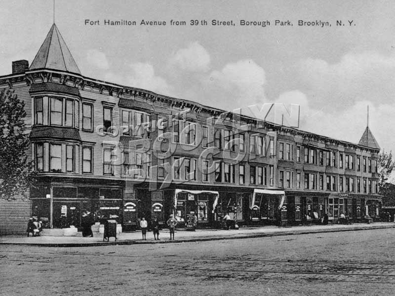 Fort Hamilton Avenue (Parkway) across 39th Street, 1912 Old Vintage Photos and Images