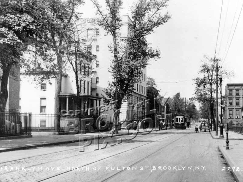 Franklin Avenue looking north from Fulton Street toward Hancock Street, c.1912