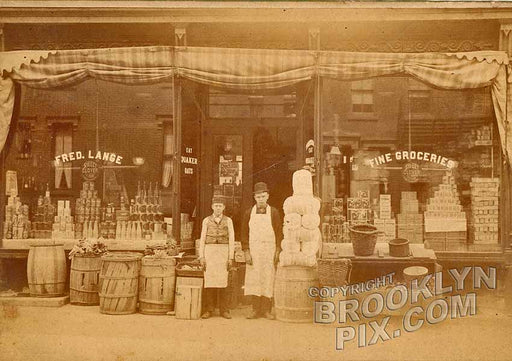 Frederick Lange's Grocery, c.1889; either 110 Wyckoff St., 588 Warren St., or 229 Hoyt Street (your choice Old Vintage Photos and Images