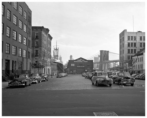 Front Street with Brooklyn Bridge in the background Old Vintage Photos and Images