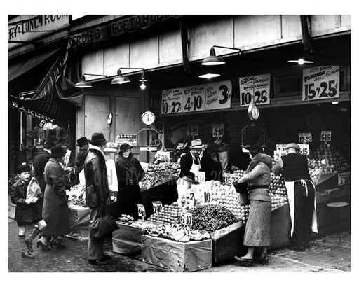 Fruit & Vegetable market -1936 - Long Island City - Queens NY Old Vintage Photos and Images