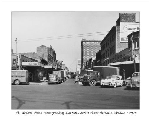 Ft. Greene Place meat packing district, north from Atlantic Ave - 1960 Old Vintage Photos and Images