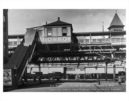 Fulton St Line Brooklyn Ave Station Old Vintage Photos and Images