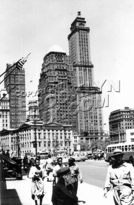 Fulton Street looking west to Borough Hall and Court Street skyscarapers, 1959 Old Vintage Photos and Images