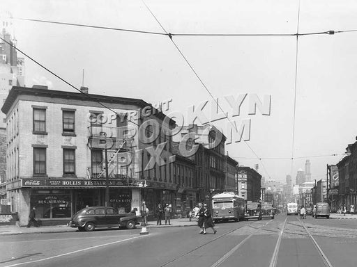 Fulton Street west to Greene Avenue and South Oxford Place, Spring 1947 Old Vintage Photos and Images
