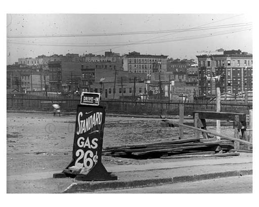 Gas advertised as "26 cents" at 161st Street  Station  - Washington Heights -  Manhattan 1916 Old Vintage Photos and Images