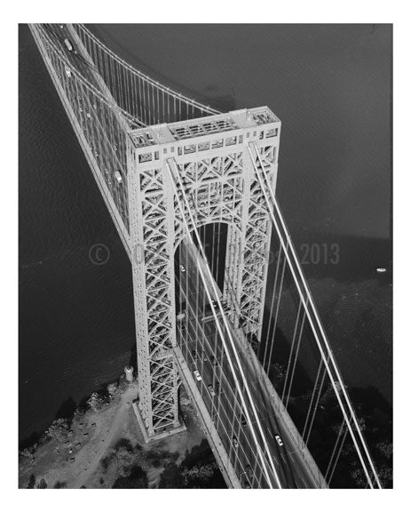 George Washington Bridge - axonometric of the New York Tower Old Vintage Photos and Images