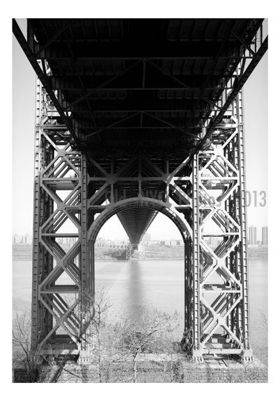 George Washington Bridge  - detail showing bridge pier & tower base, New Jersey Old Vintage Photos and Images