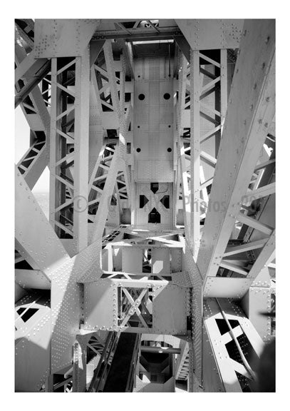 George Washington Bridge - detail showing superstruture steel work A