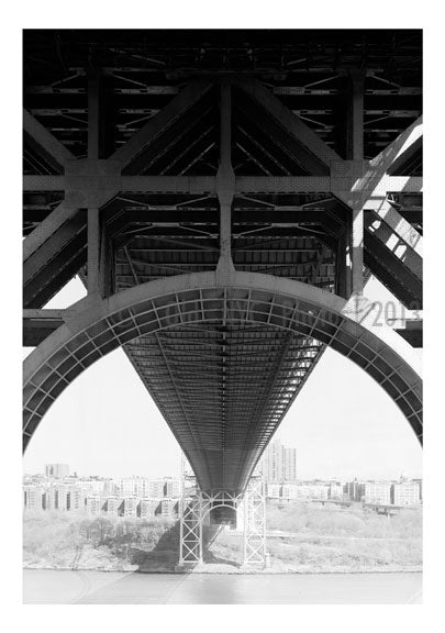 George Washington Bridge - detail showing tower arch under deck of Bridge Old Vintage Photos and Images