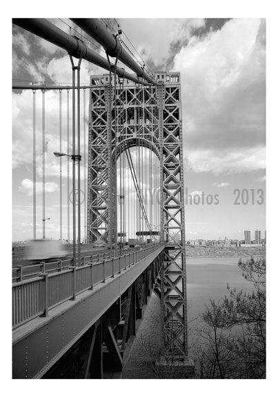 George Washington Bridge - New Jersey Roadway & tower, looking east Old Vintage Photos and Images