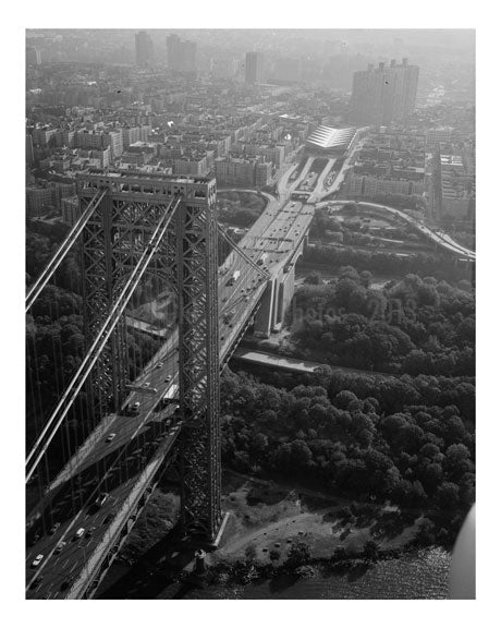 George Washington Bridge - New York Tower looking east down the New York Approaches Old Vintage Photos and Images