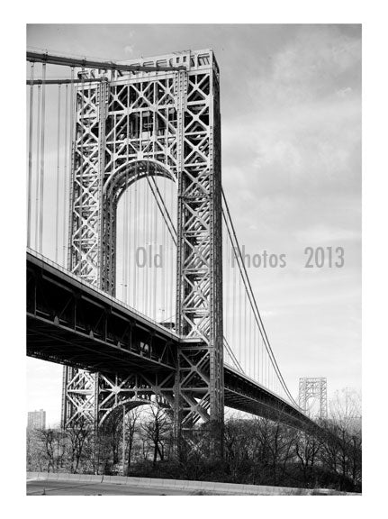 George Washington Bridge - New York Tower looking west Old Vintage Photos and Images