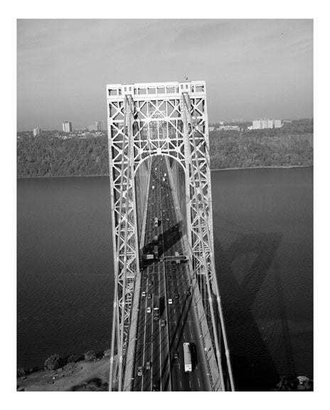 George Washington Bridge - New York Tower looking west down main roadway Old Vintage Photos and Images