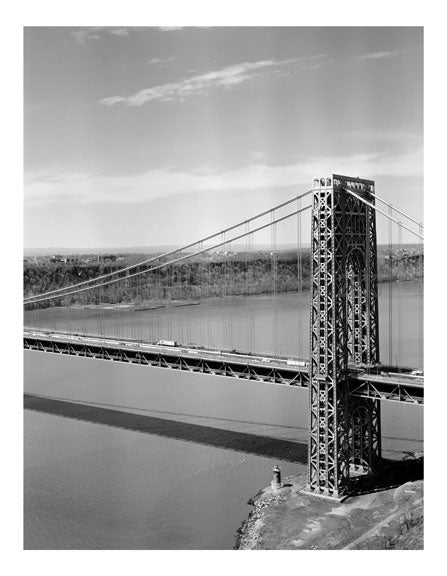 George Washington Bridge - New York Tower with N.J. in the background Old Vintage Photos and Images