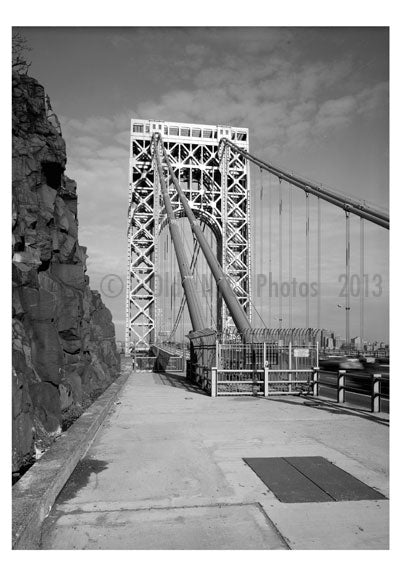 George Washington Bridge - view of west end tower (N.J. end) Old Vintage Photos and Images
